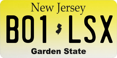NJ license plate B01LSX