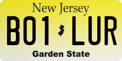 NJ license plate B01LUR