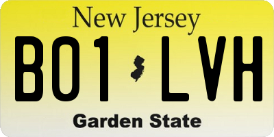 NJ license plate B01LVH
