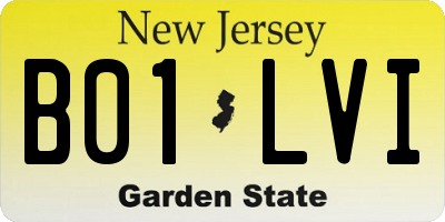 NJ license plate B01LVI