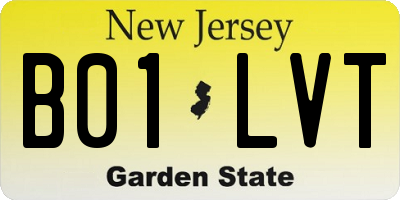 NJ license plate B01LVT