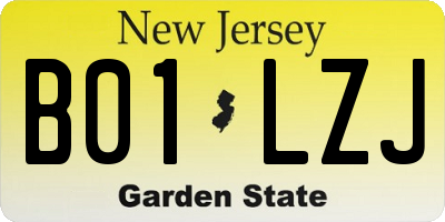 NJ license plate B01LZJ