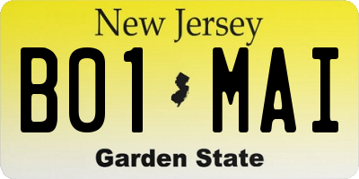 NJ license plate B01MAI