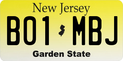 NJ license plate B01MBJ