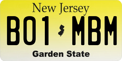 NJ license plate B01MBM