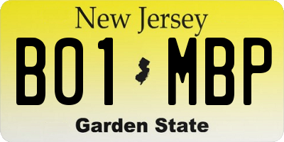 NJ license plate B01MBP