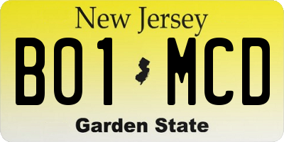 NJ license plate B01MCD