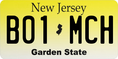 NJ license plate B01MCH