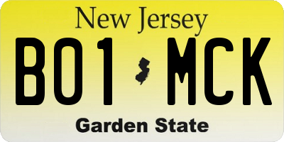 NJ license plate B01MCK