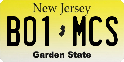 NJ license plate B01MCS