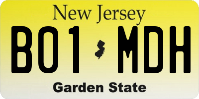 NJ license plate B01MDH