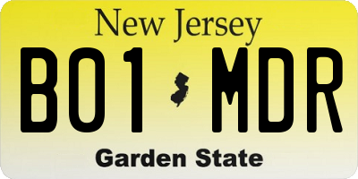 NJ license plate B01MDR
