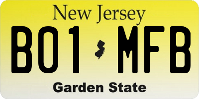 NJ license plate B01MFB