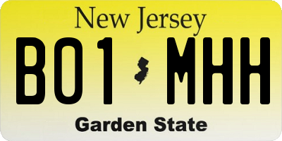 NJ license plate B01MHH