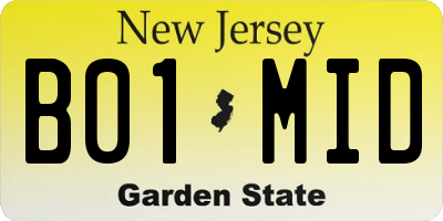 NJ license plate B01MID