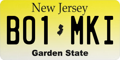 NJ license plate B01MKI
