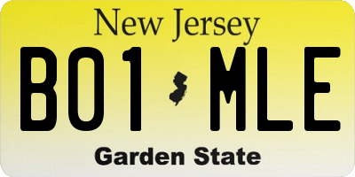 NJ license plate B01MLE