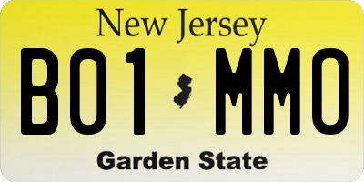 NJ license plate B01MMO