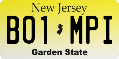 NJ license plate B01MPI