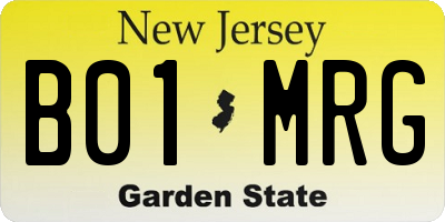 NJ license plate B01MRG