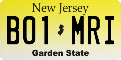 NJ license plate B01MRI
