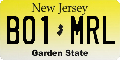 NJ license plate B01MRL