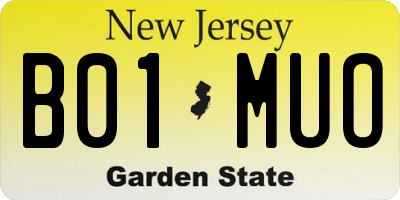 NJ license plate B01MUO