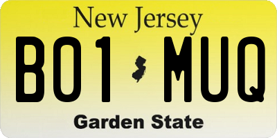 NJ license plate B01MUQ