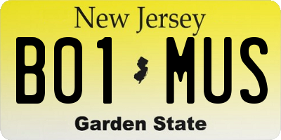 NJ license plate B01MUS