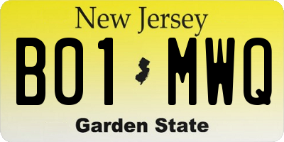 NJ license plate B01MWQ