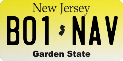 NJ license plate B01NAV