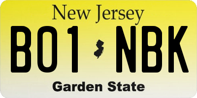 NJ license plate B01NBK