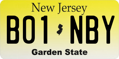 NJ license plate B01NBY