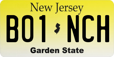 NJ license plate B01NCH