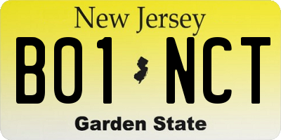 NJ license plate B01NCT