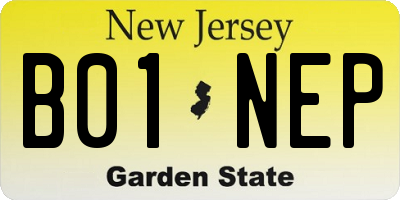 NJ license plate B01NEP