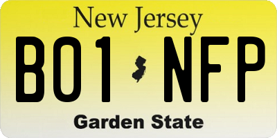 NJ license plate B01NFP