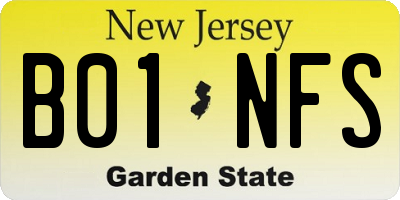 NJ license plate B01NFS
