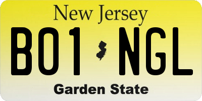NJ license plate B01NGL
