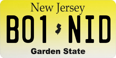 NJ license plate B01NID