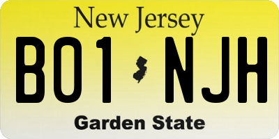 NJ license plate B01NJH