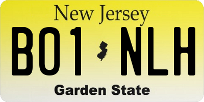 NJ license plate B01NLH