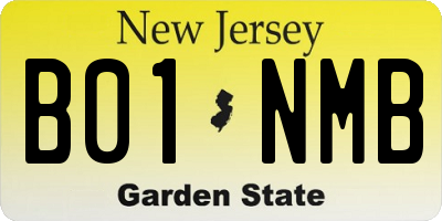 NJ license plate B01NMB