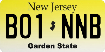 NJ license plate B01NNB