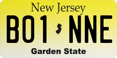NJ license plate B01NNE