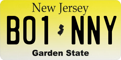 NJ license plate B01NNY