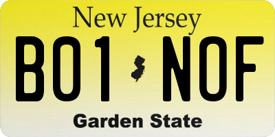 NJ license plate B01NOF