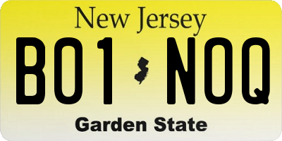 NJ license plate B01NOQ