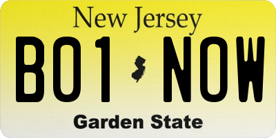 NJ license plate B01NOW
