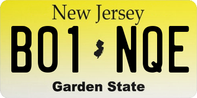 NJ license plate B01NQE
